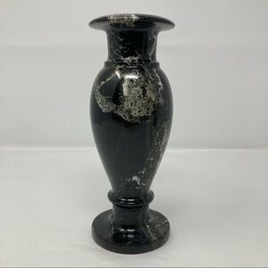 Black alabaster vase or candle stick holder